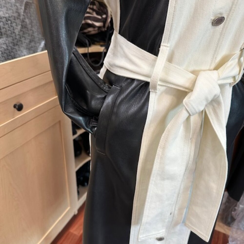 Alice + Olivia Color Block Pattern Trench Coat Si… - image 5